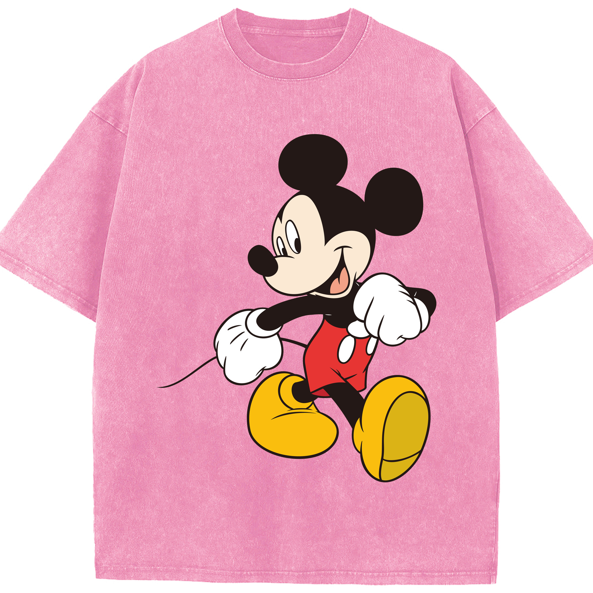 （画像用） ミッキーマウス Mickey Mouse 綿100% ヴィンテージ風 半袖Tシャツ（フロントプリント）